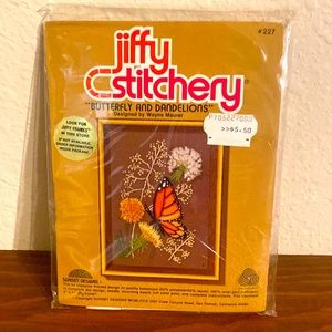 Vintage-Jiffy Stitchery-Butterfly and Dandelions #227